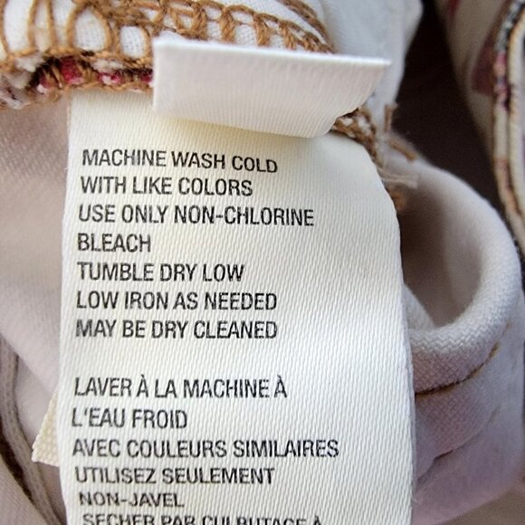 Free People We the Wild Child Printed Skinny Jeans Ivory Size 27 EUC - Picture 10 of 14